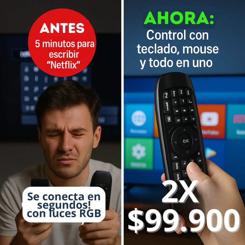 Control Smart Tv Air Mouse Teclado Avanzado Universal ✅